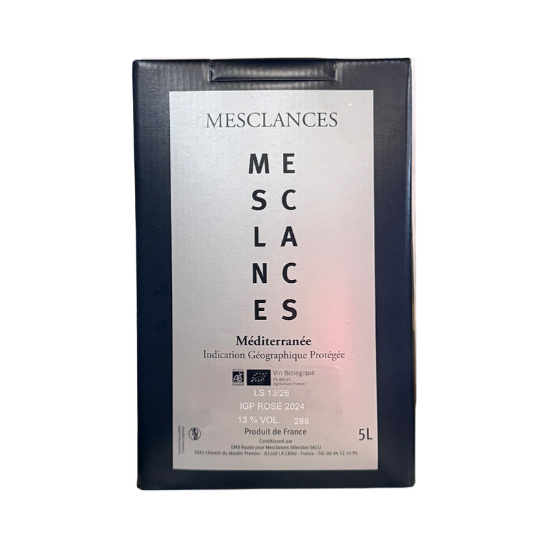 Rosé IGP Méditerranée Bio MESCLANCES Bib 5L